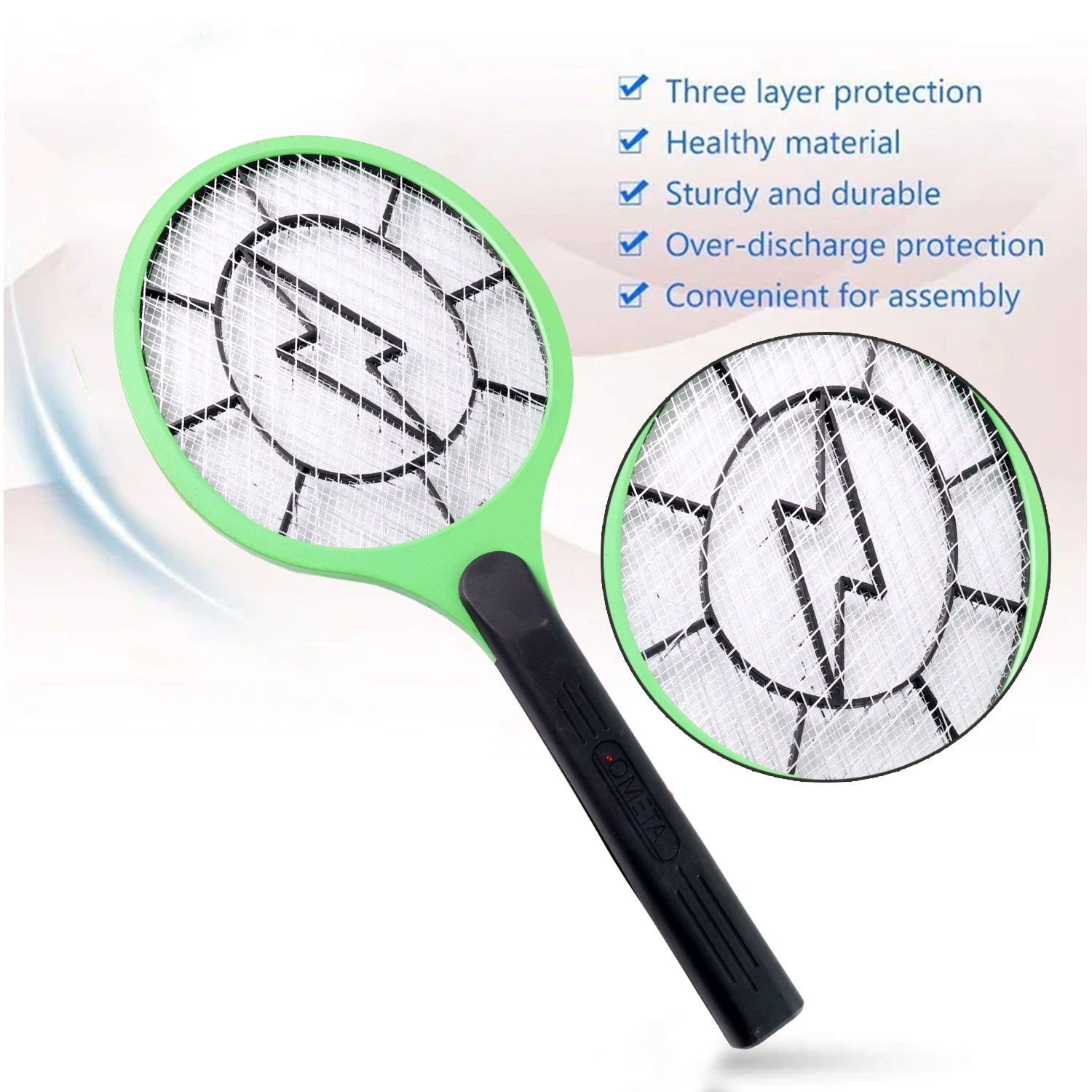 Green Rechargeable Electric Mosquito Killer Racket With Cable Green Rechargeable Electric Mosquito Killer Racket With Cable